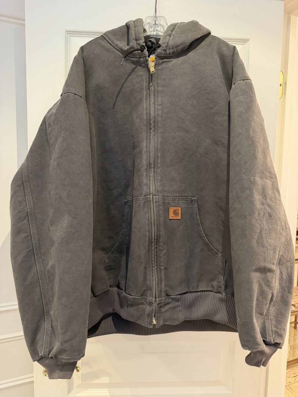 Vintage Carhartt J130 GVL Men’s Hooded Lined Zip Up Workwear Jacket Sz 4XLT
